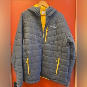 NWOT Mens Eddie Bauer Reversible Jacket in Blue and Yellow XL